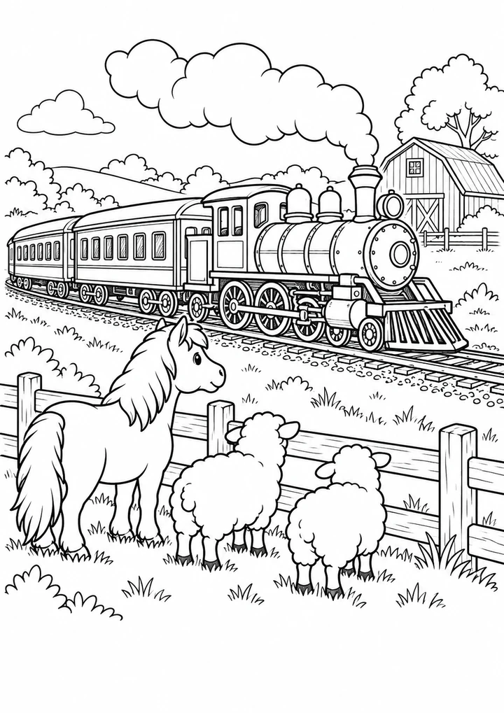 Le train et les animaux