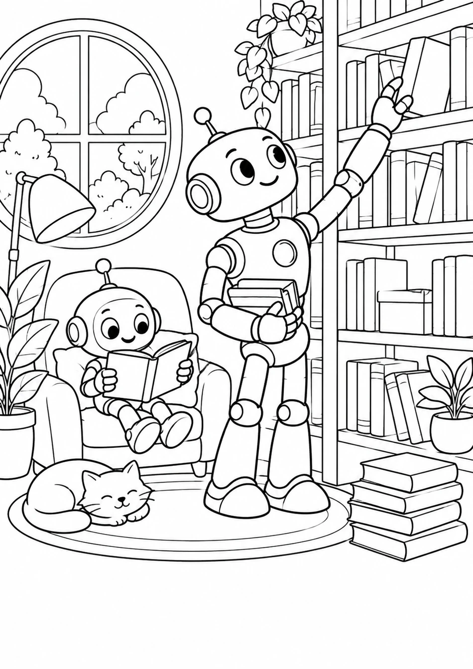 Le robot à la bibliothèque