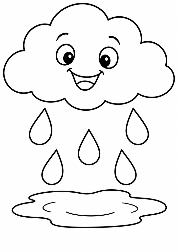 Le nuage et les gouttes de pluie