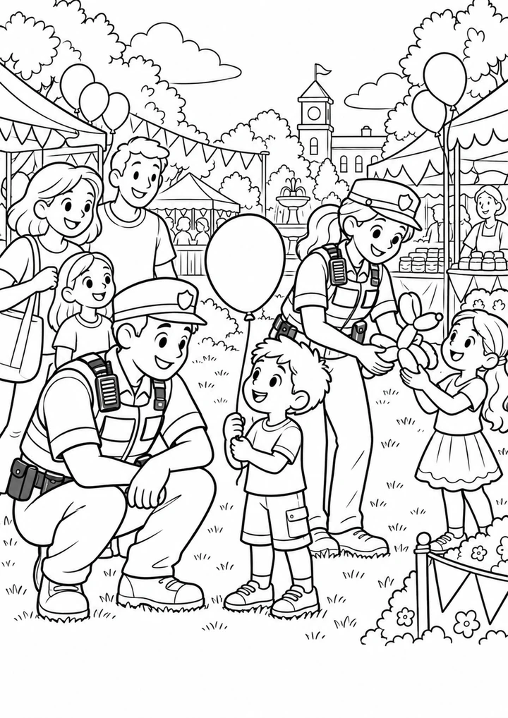 La police à la fête du village