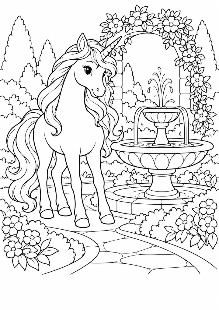 La licorne au jardin des fontaines