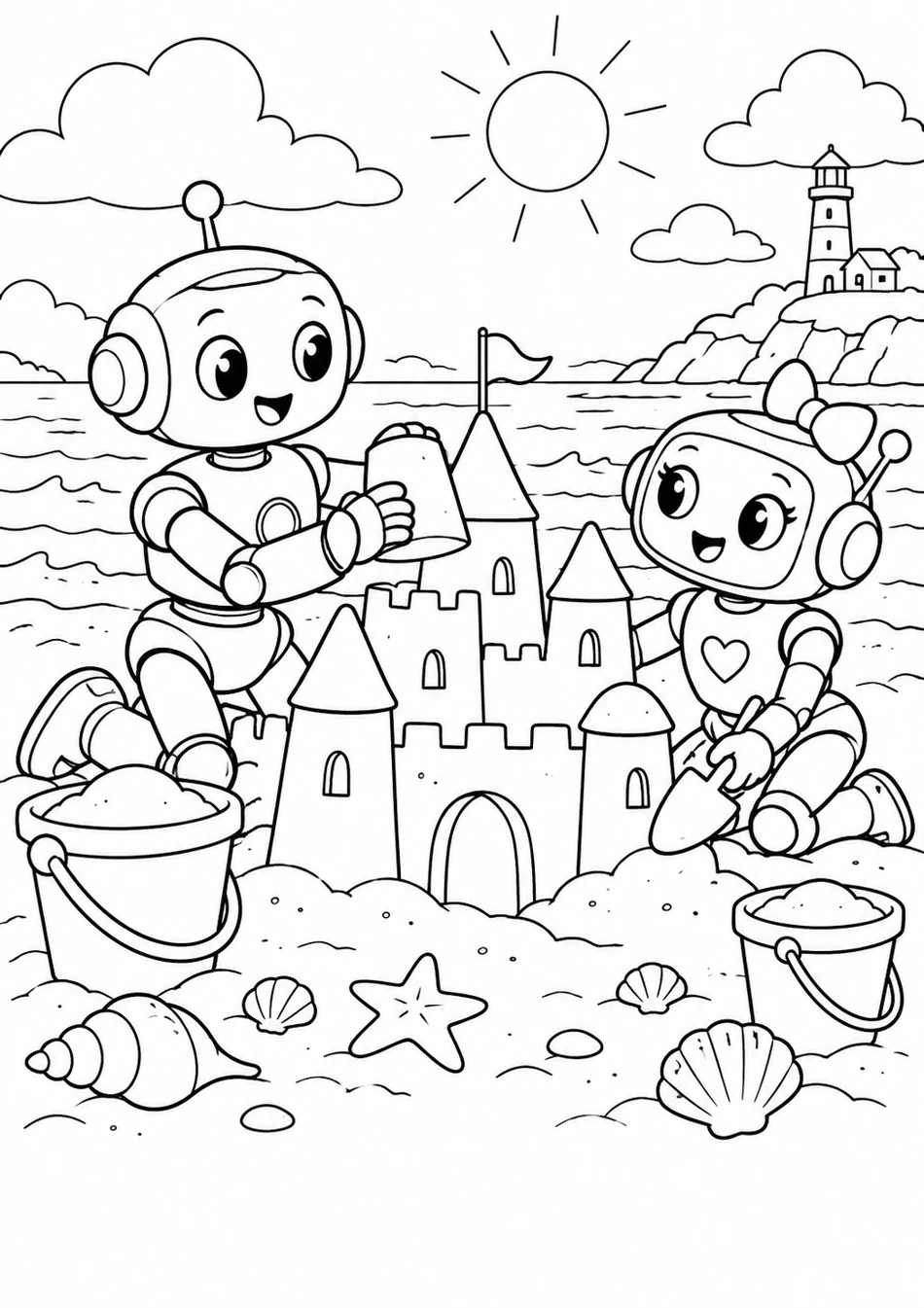 Les robots à la plage