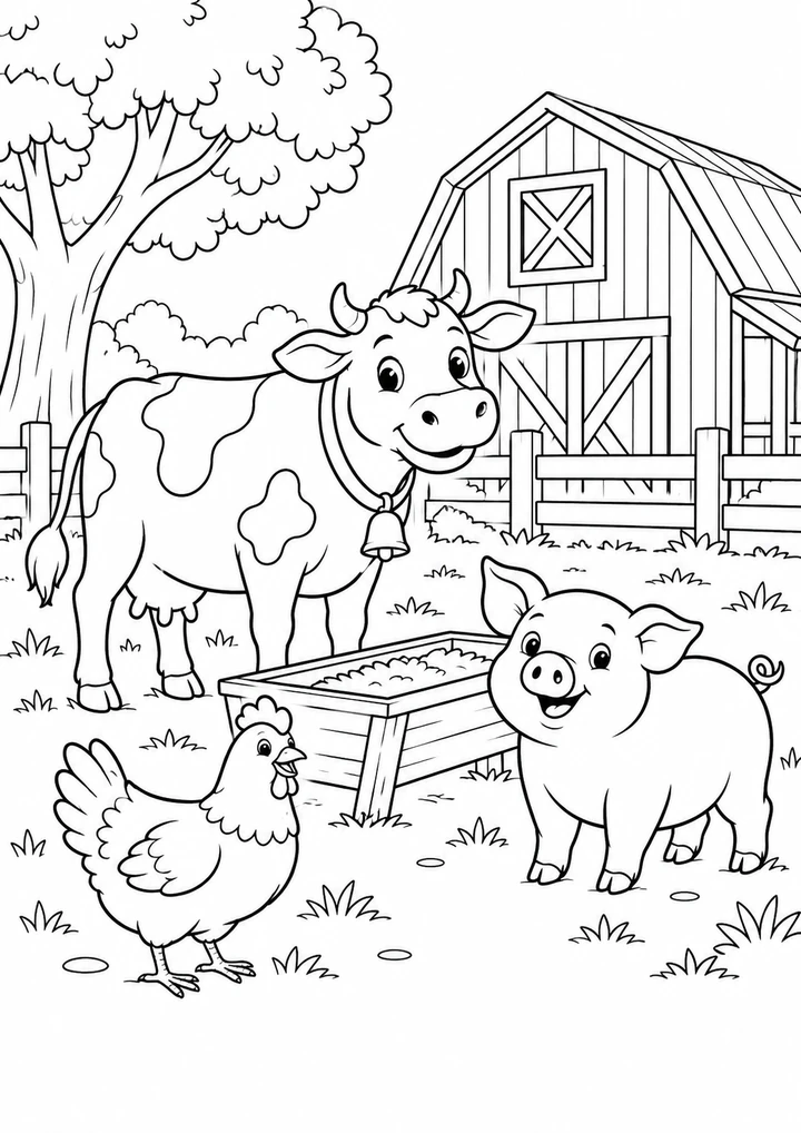 Le matin dans la cour de ferme