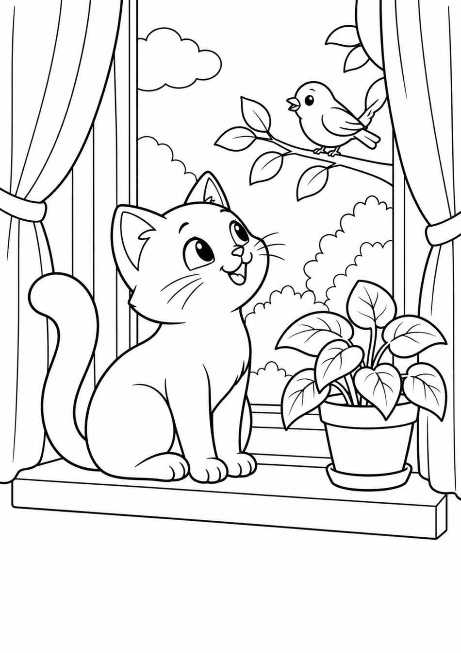 Le chat sur la fenêtre