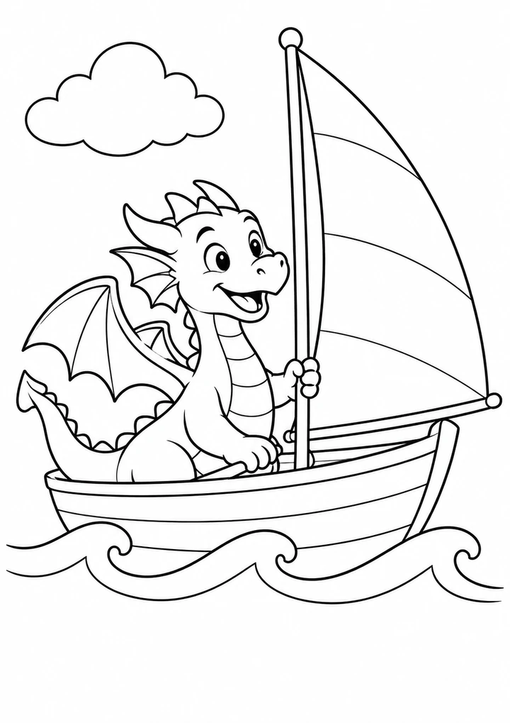 Le dragon sur son bateau