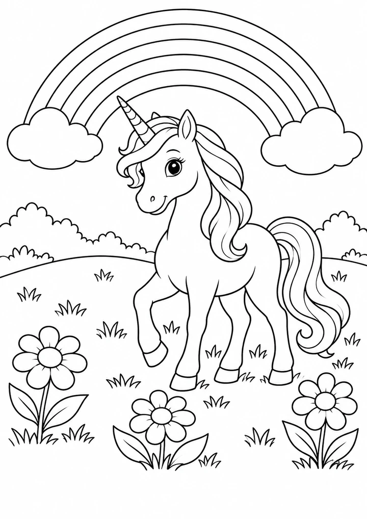 La licorne sous l’arc-en-ciel