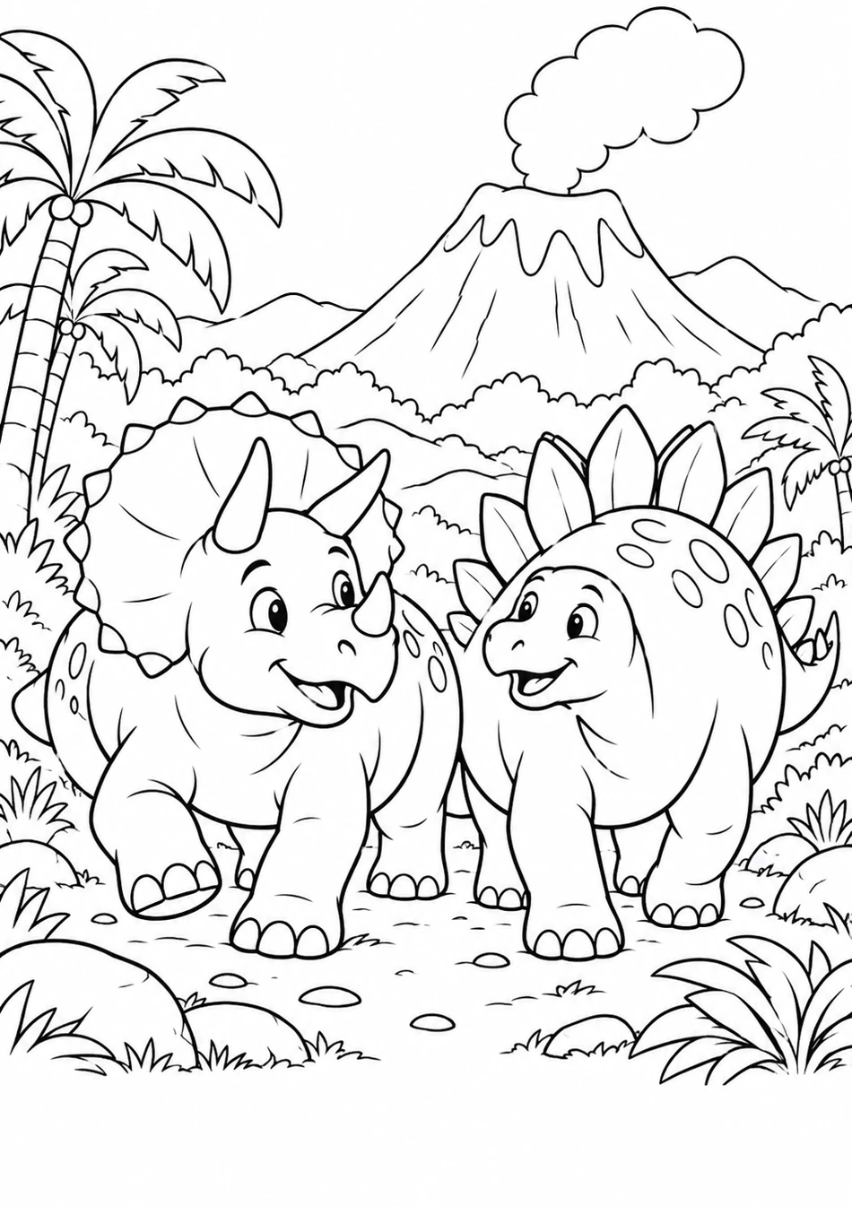 Les dinosaures et le volcan