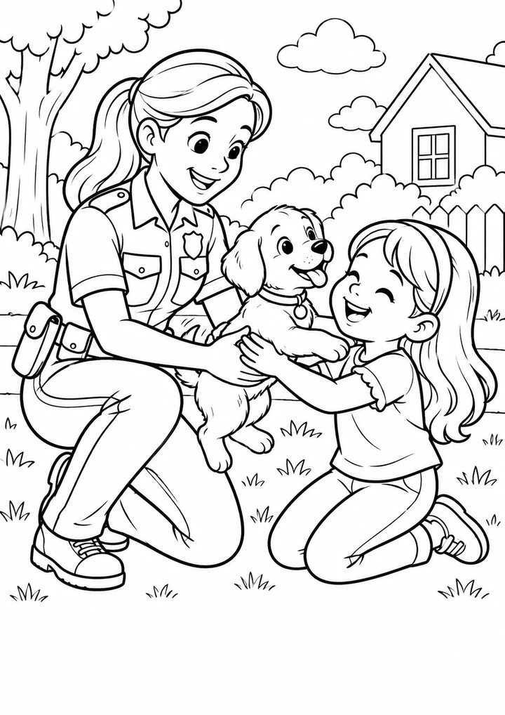 La policière et le chiot perdu