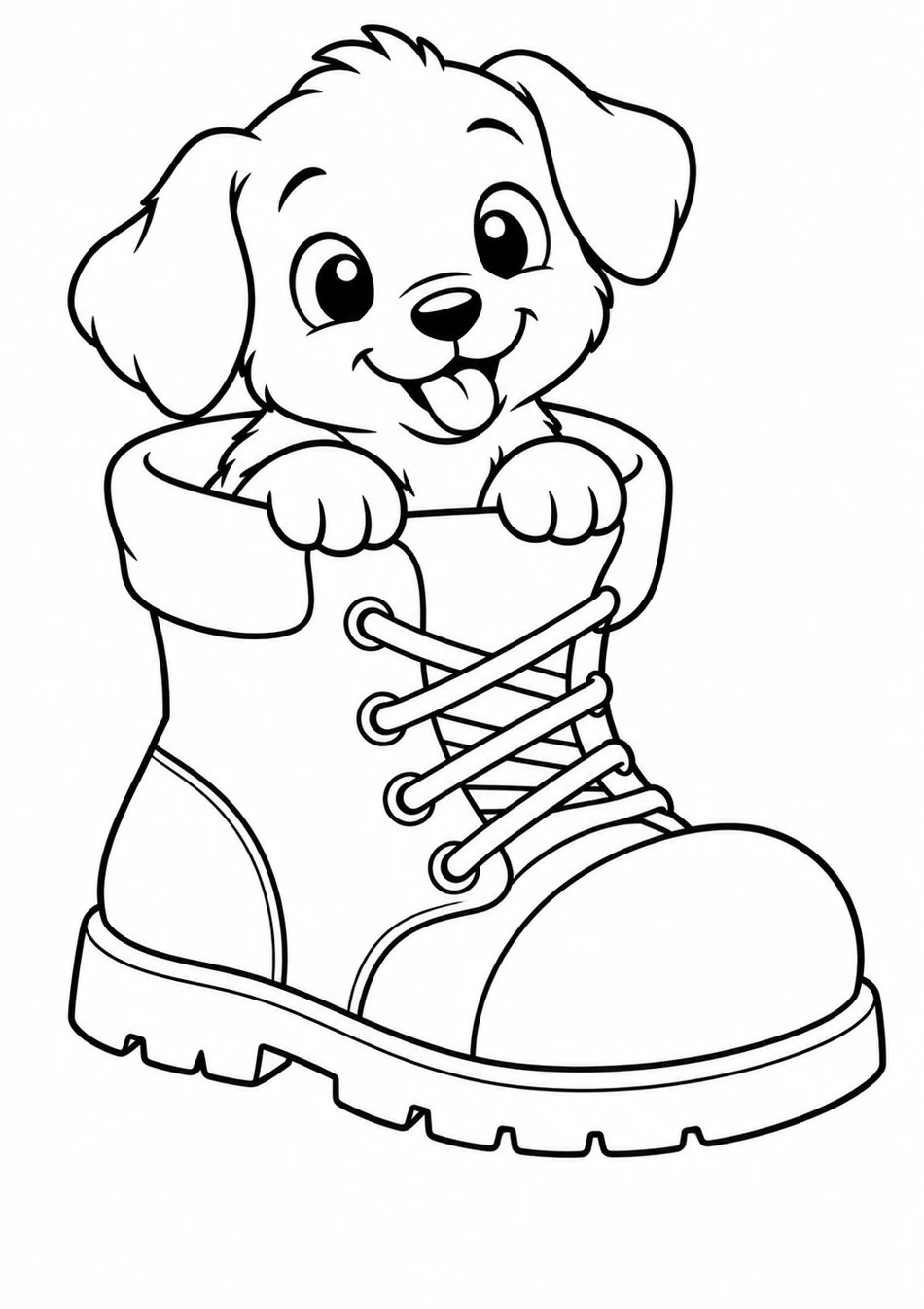 Le chiot dans la botte