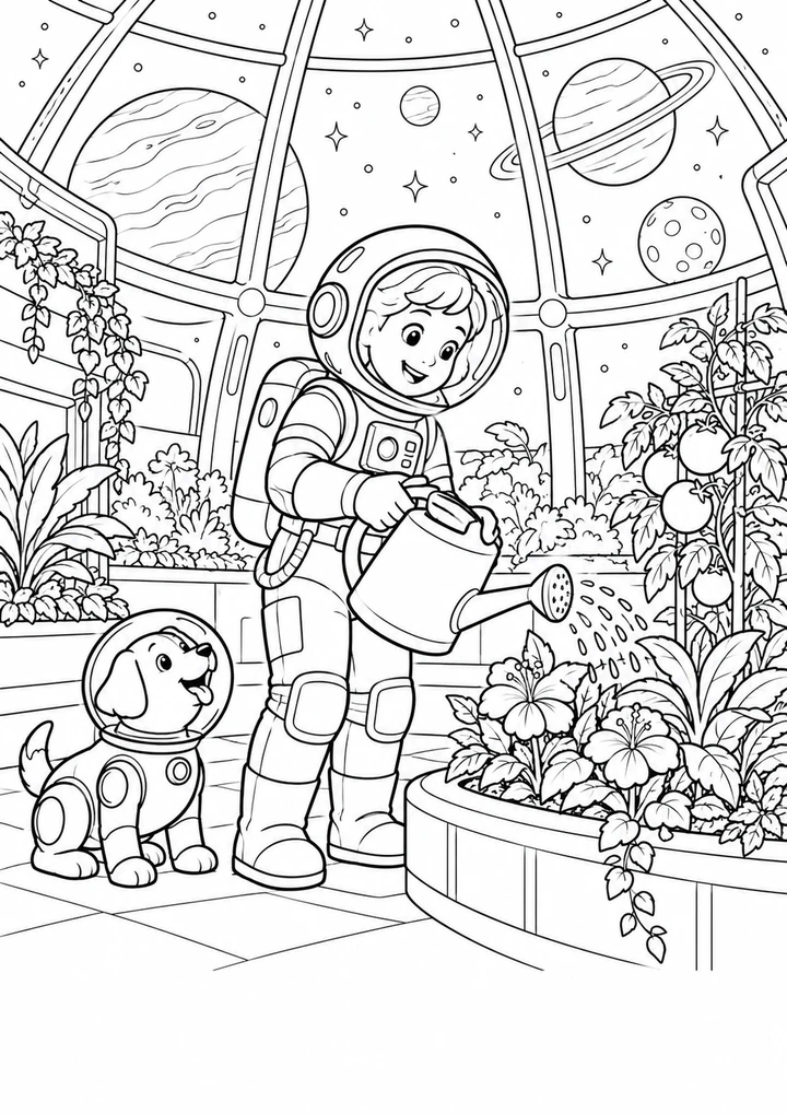 Le jardin dans la station orbitale