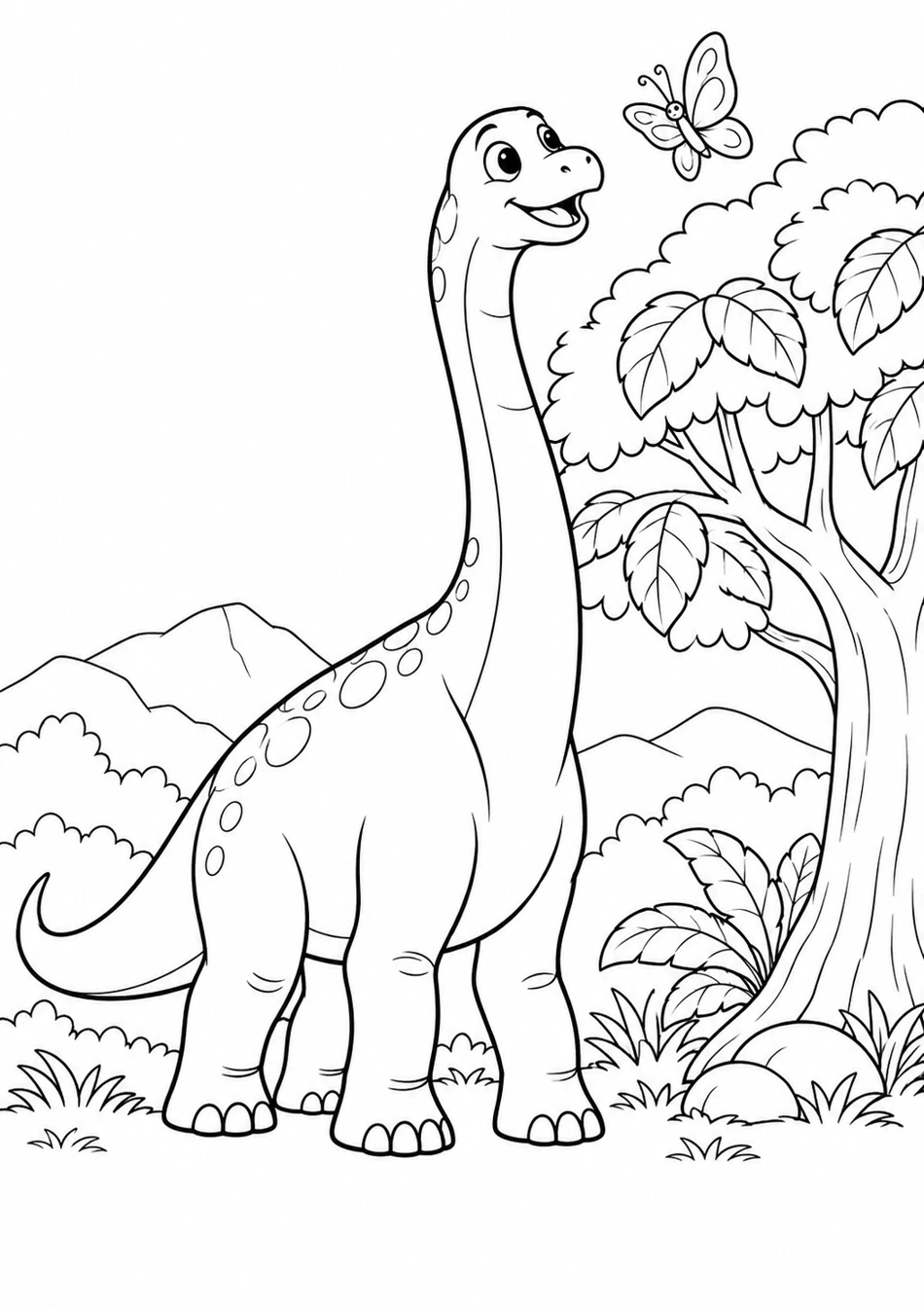 Le brachiosaure et le papillon