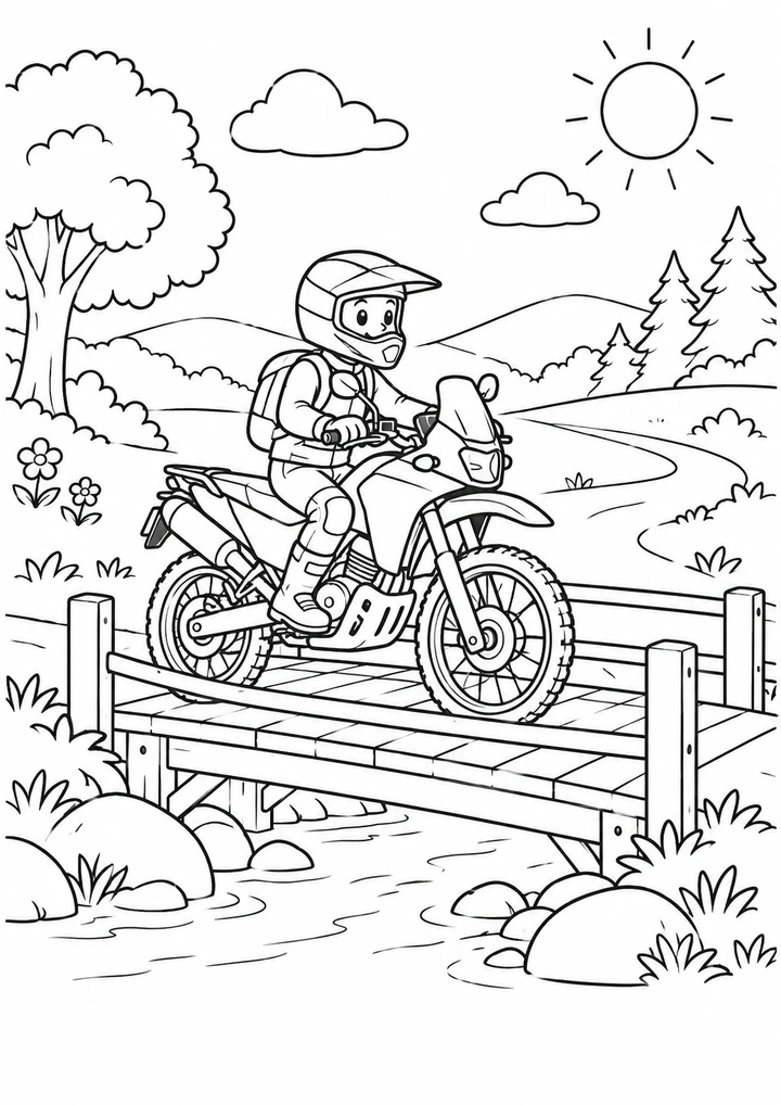 La moto au pont de bois