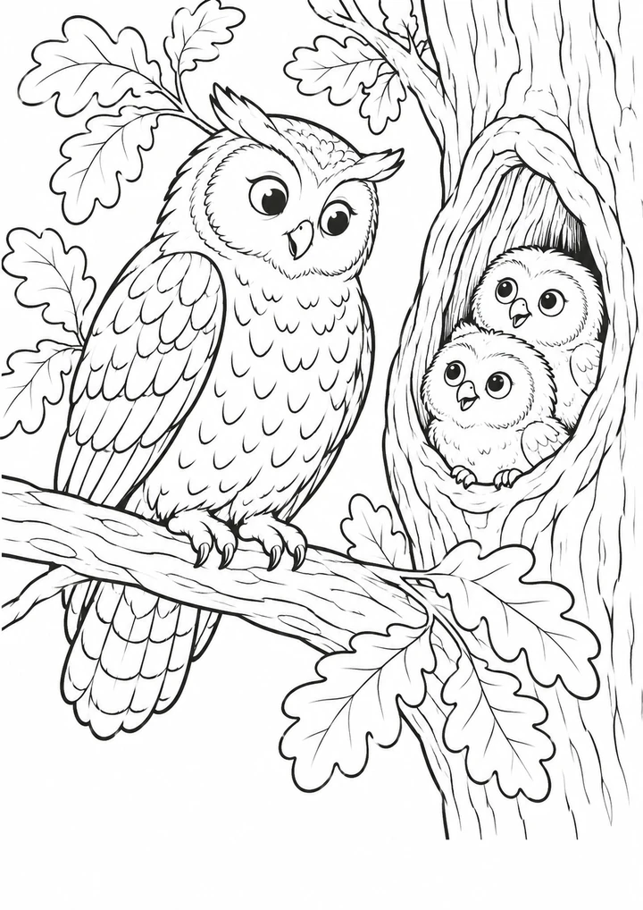 Les hiboux au creux de l’arbre
