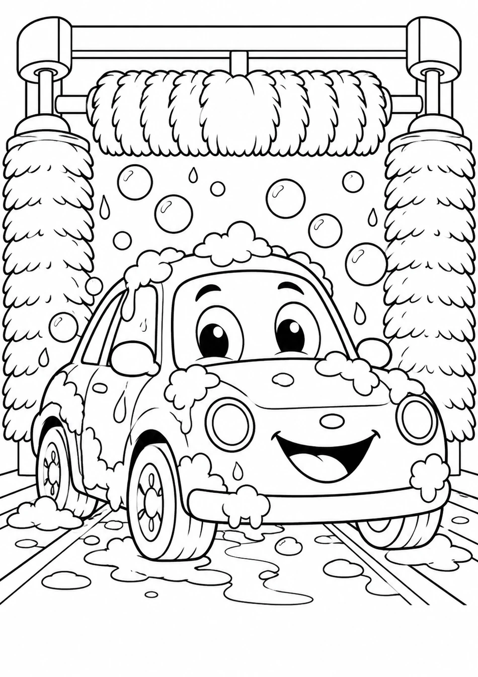La voiture au lave-auto