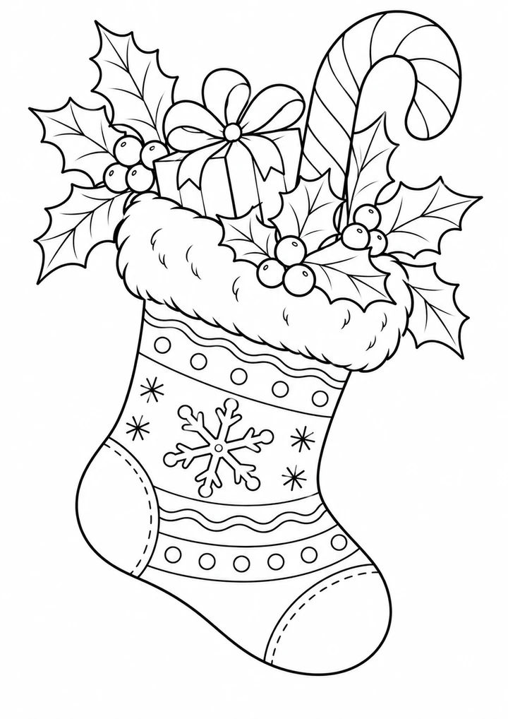 La chaussette aux branches de houx