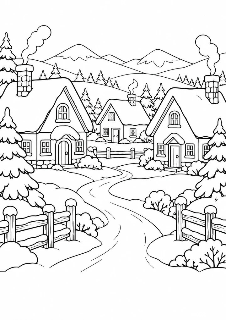 Le village en manteau blanc