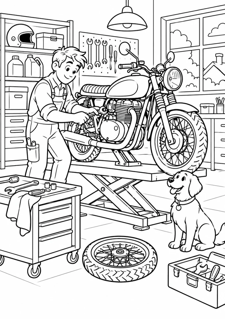 L’atelier de restauration moto