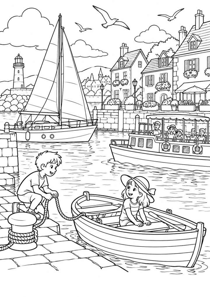 Le port des bateaux de vacances