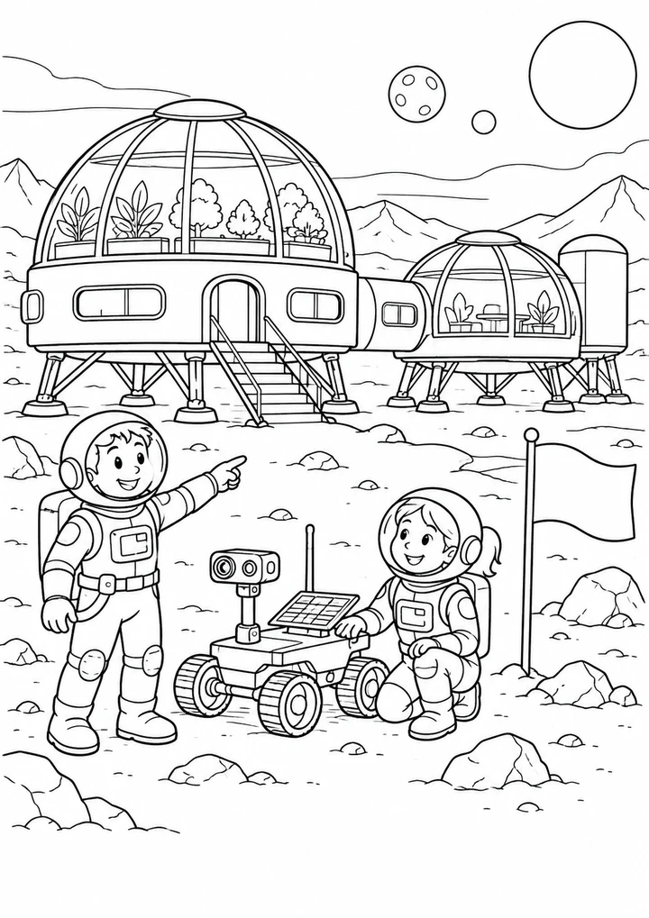 La station sur les pilotis lunaires