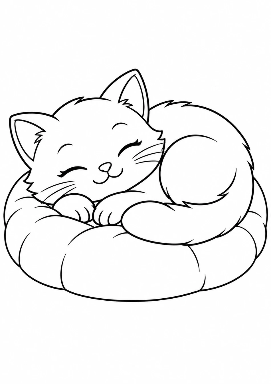 Le chat dans son coussin