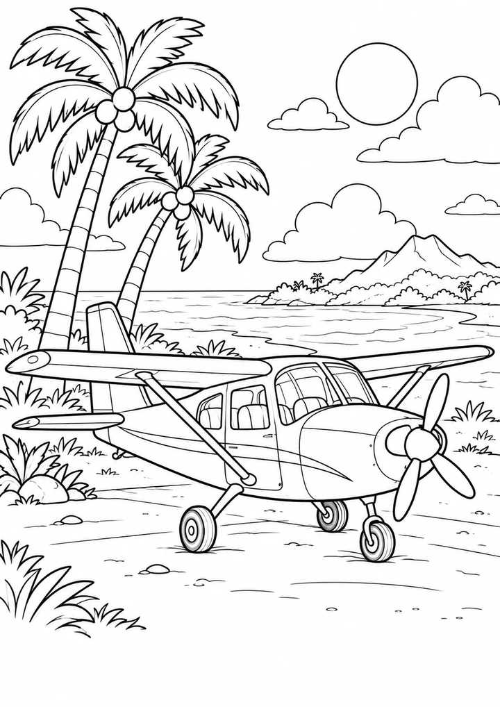 Le petit avion sur l’île