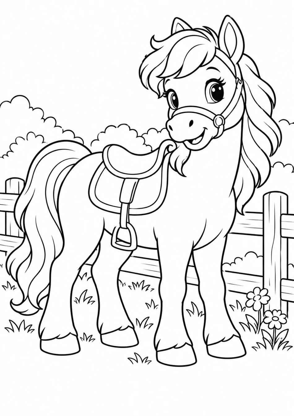 Le poney et sa selle