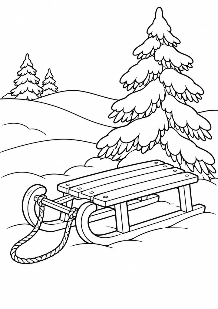 La luge au pied du sapin