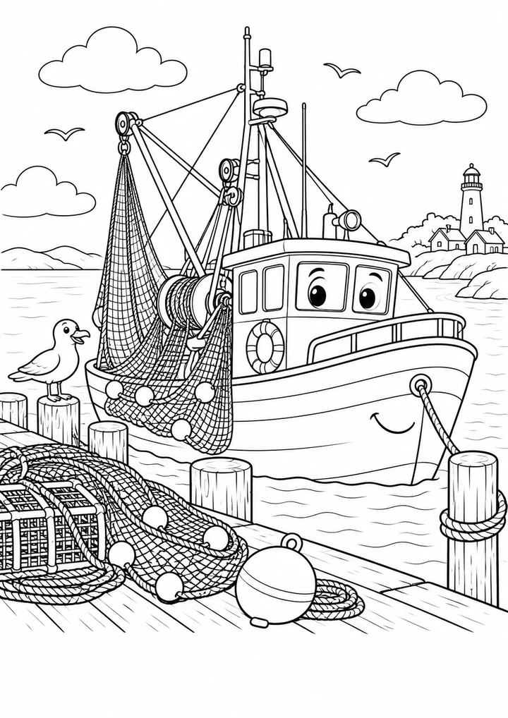 Le chalutier au port
