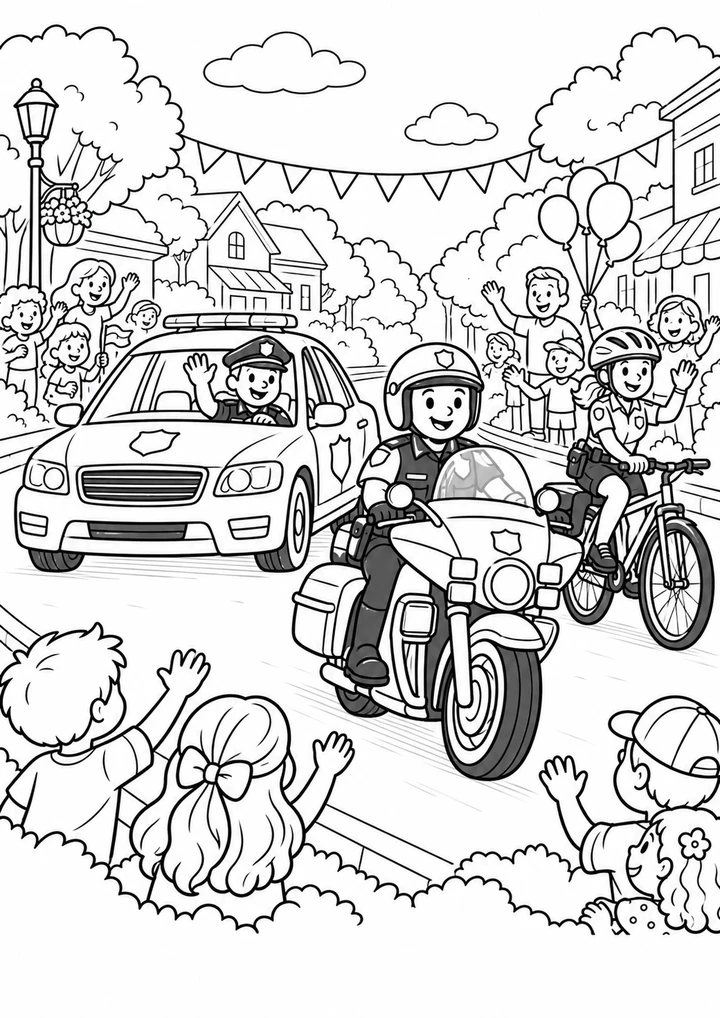 Le défilé des véhicules de police