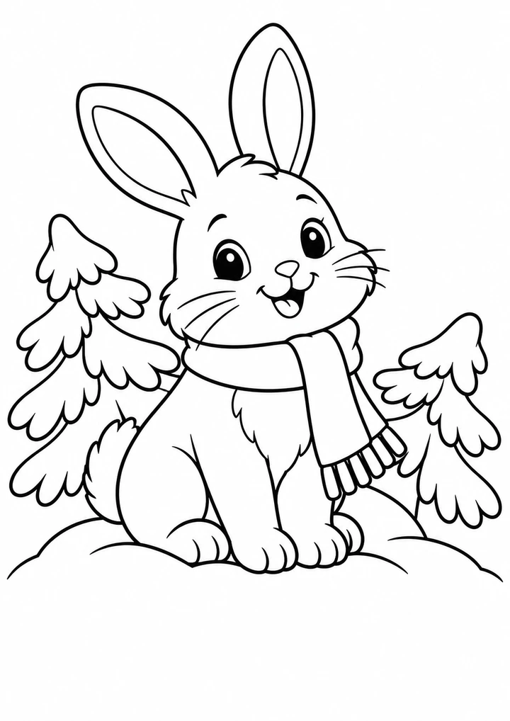 Le lapin dans la neige
