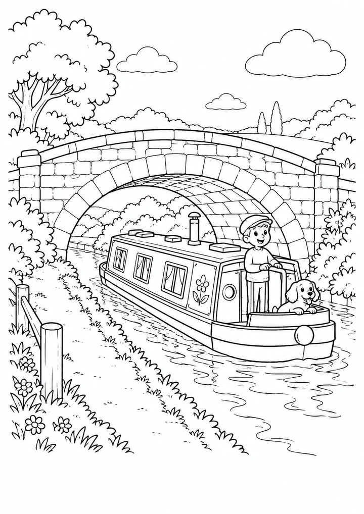 La péniche sous le pont