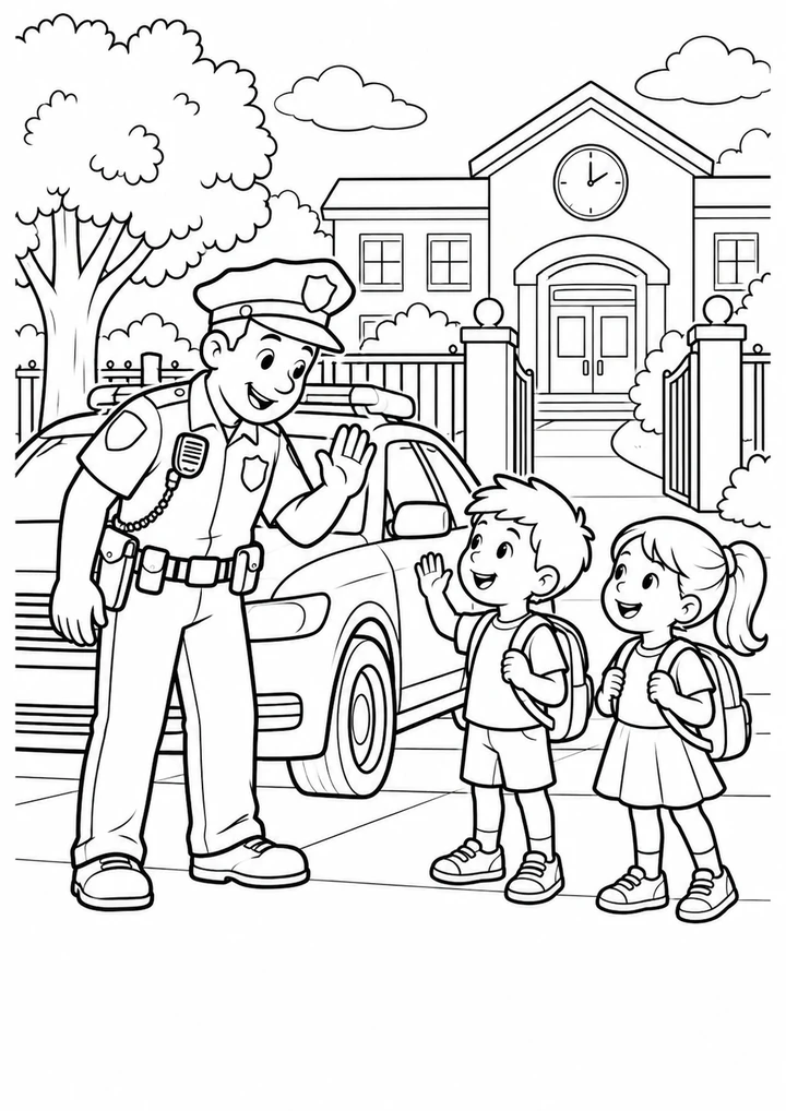La voiture devant l’école