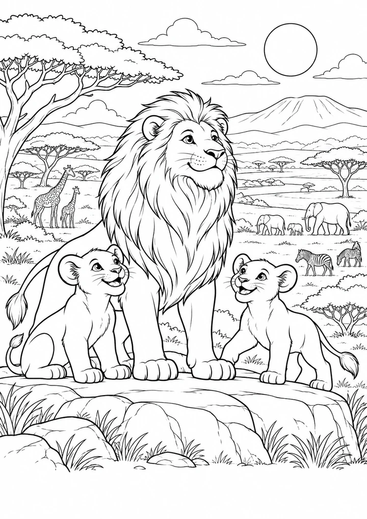 Les lions sur le rocher