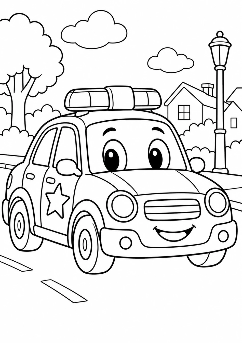 La petite voiture de police qui sourit