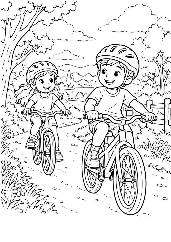 La balade à vélo sous les arbres