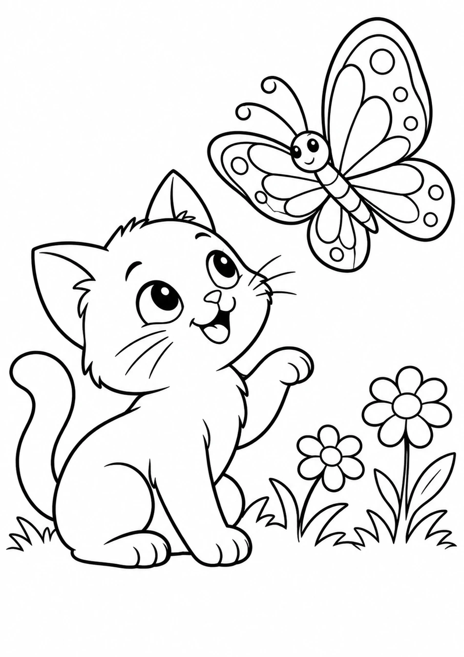 Le chaton et le papillon