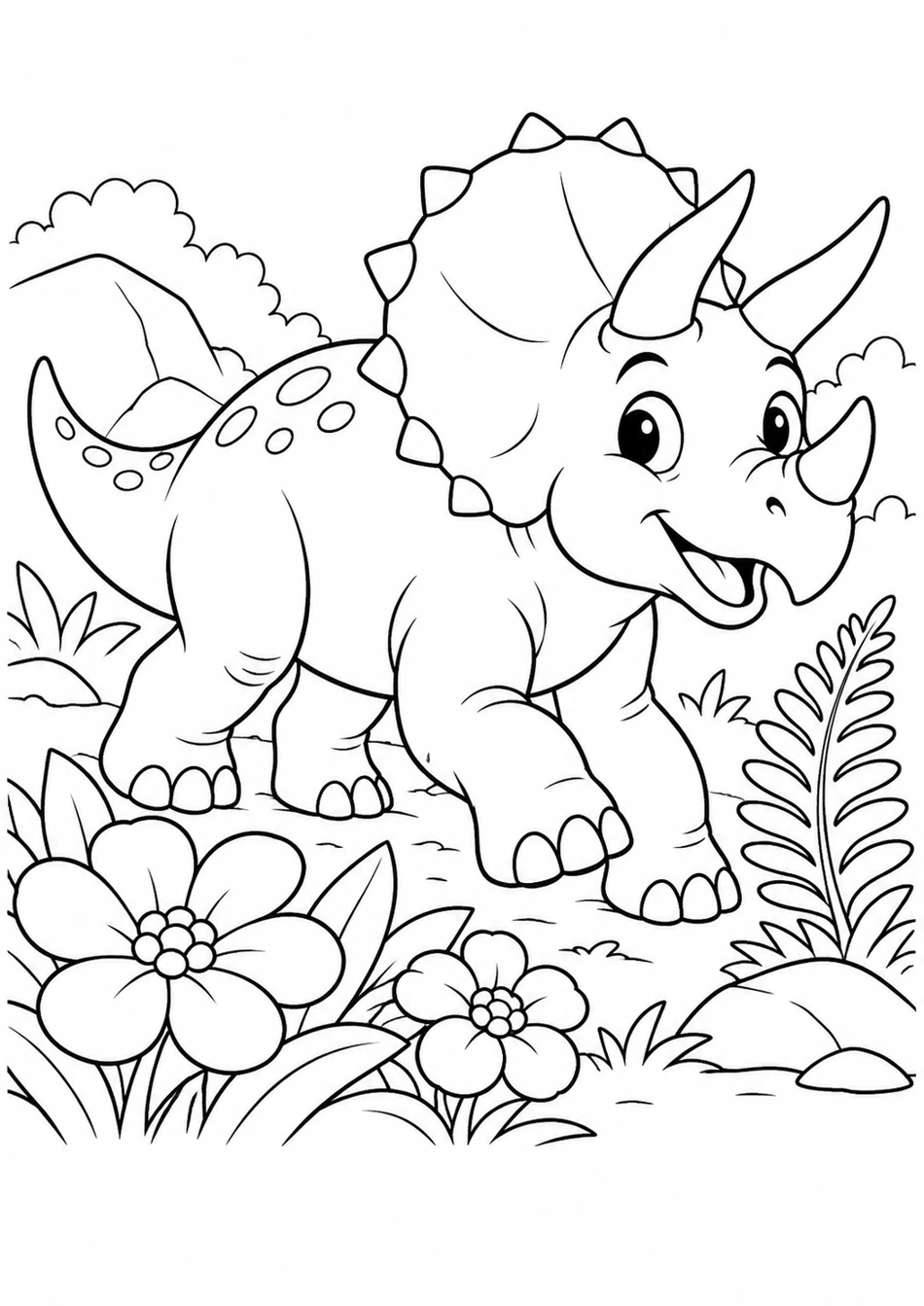 Le tricératops dans la prairie