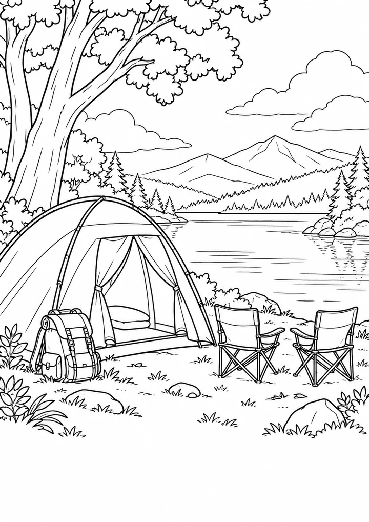 Le camping au bord du lac