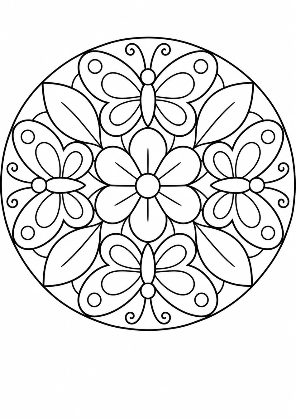 Le mandala des papillons simples