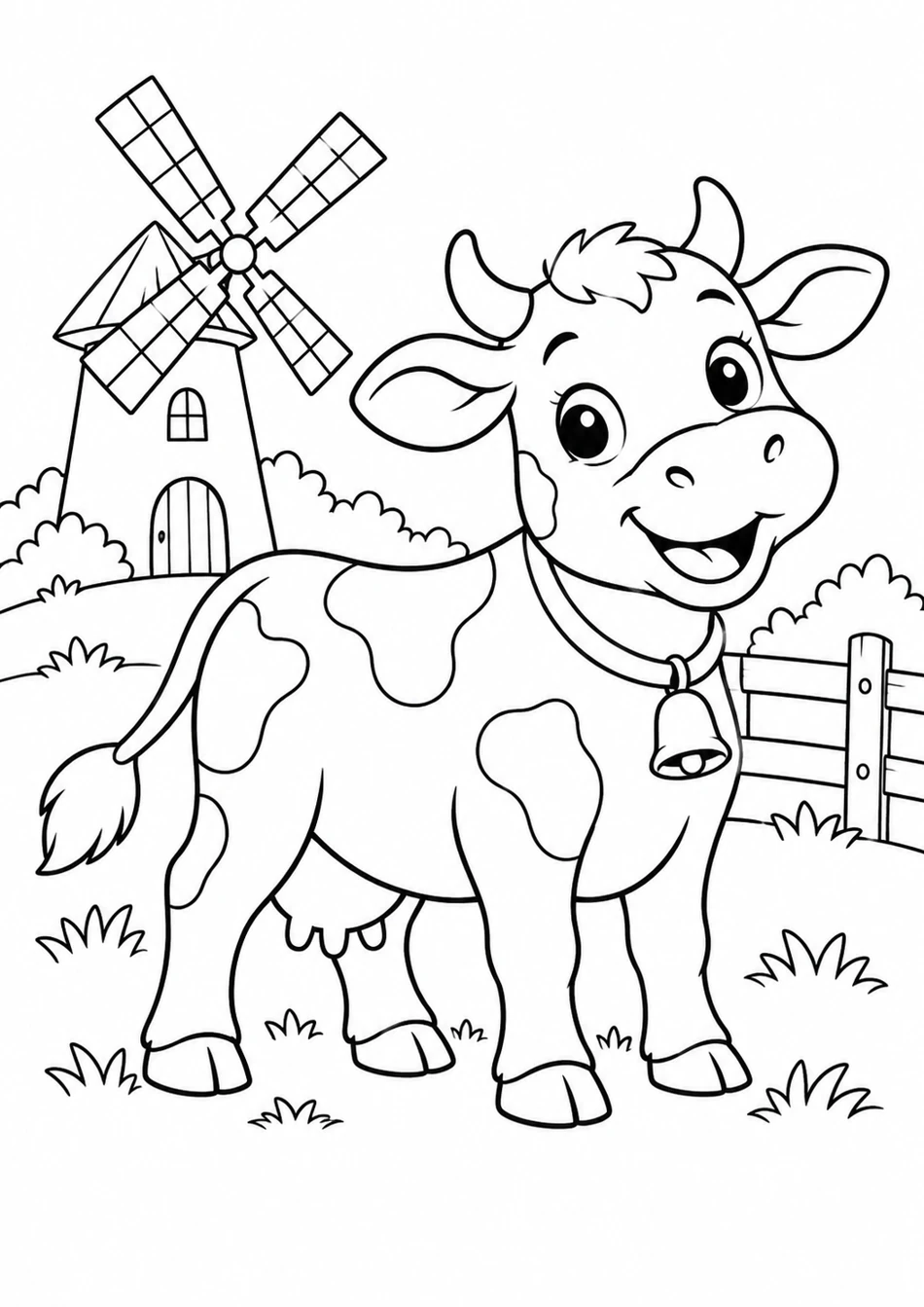 La vache près du moulin