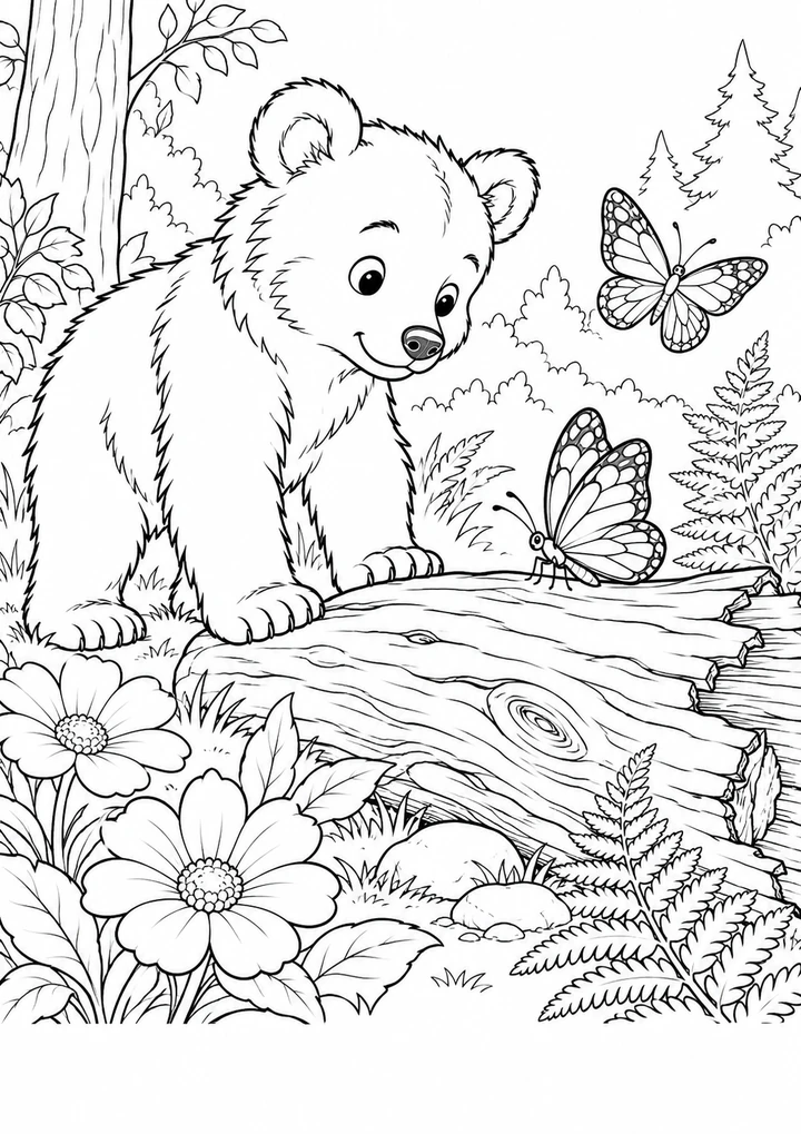 L’ourson et les papillons