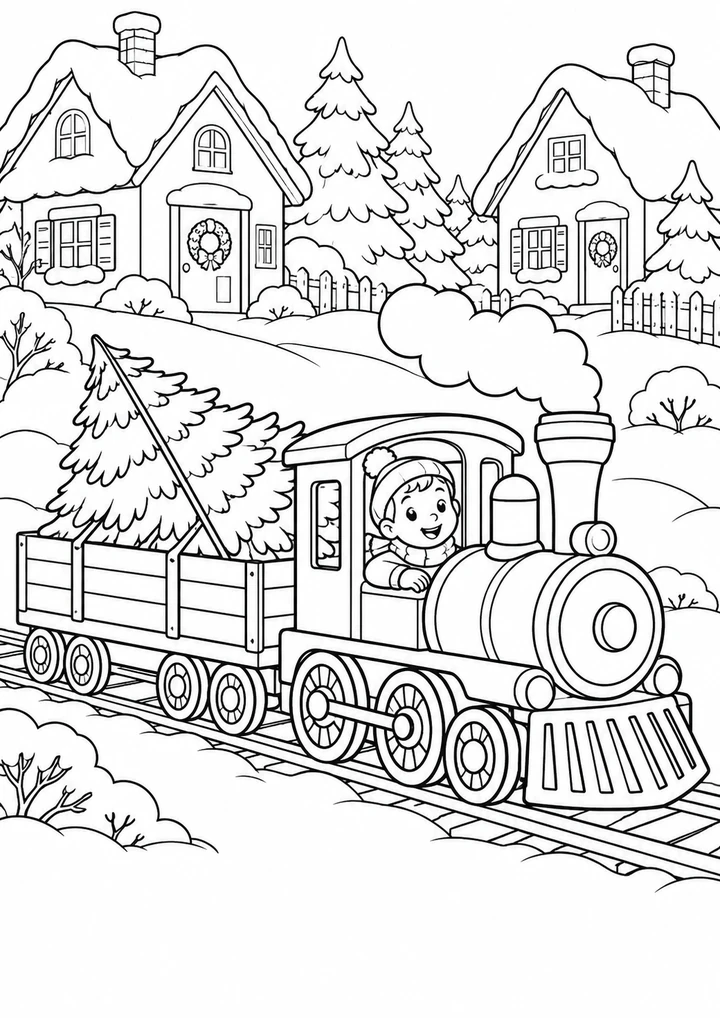La locomotive de Noël au village