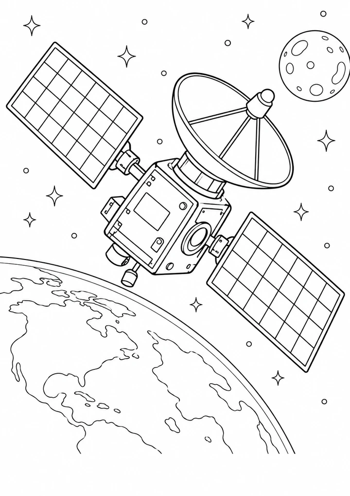 Le satellite aux panneaux déployés