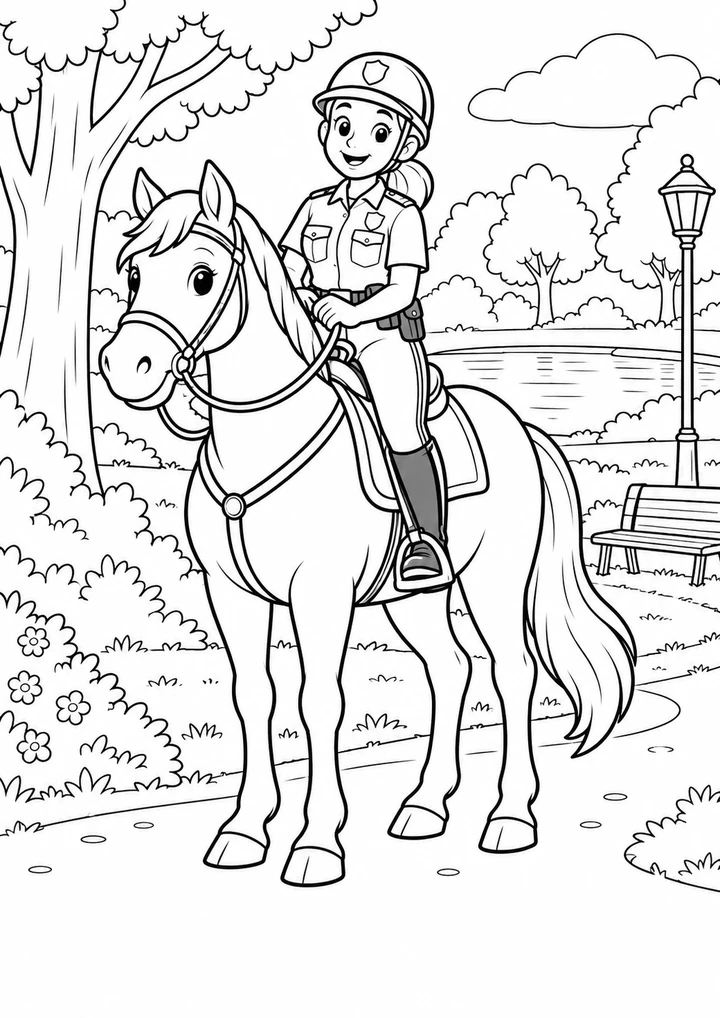 Le policier à cheval