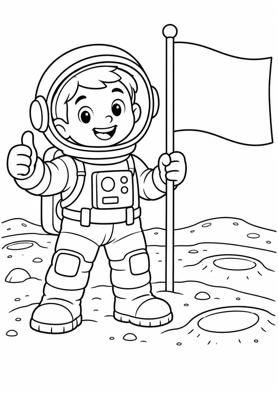 L’astronaute et son drapeau