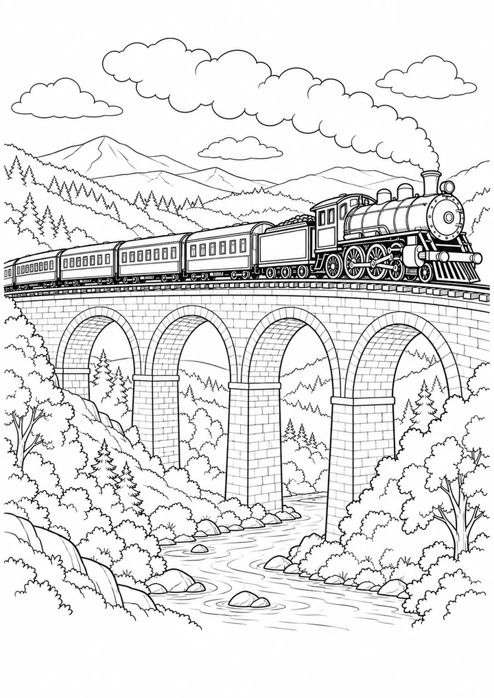 Le train sur le viaduc