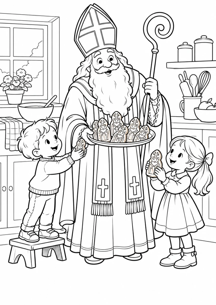 Saint-Nicolas distribue les biscuits