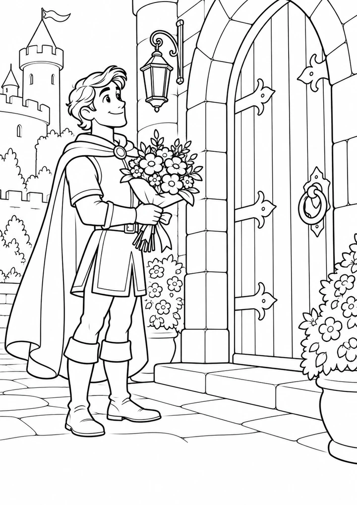 Le chevalier porte un bouquet