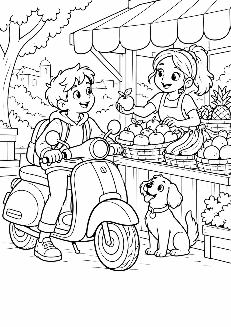 Le scooter au marché