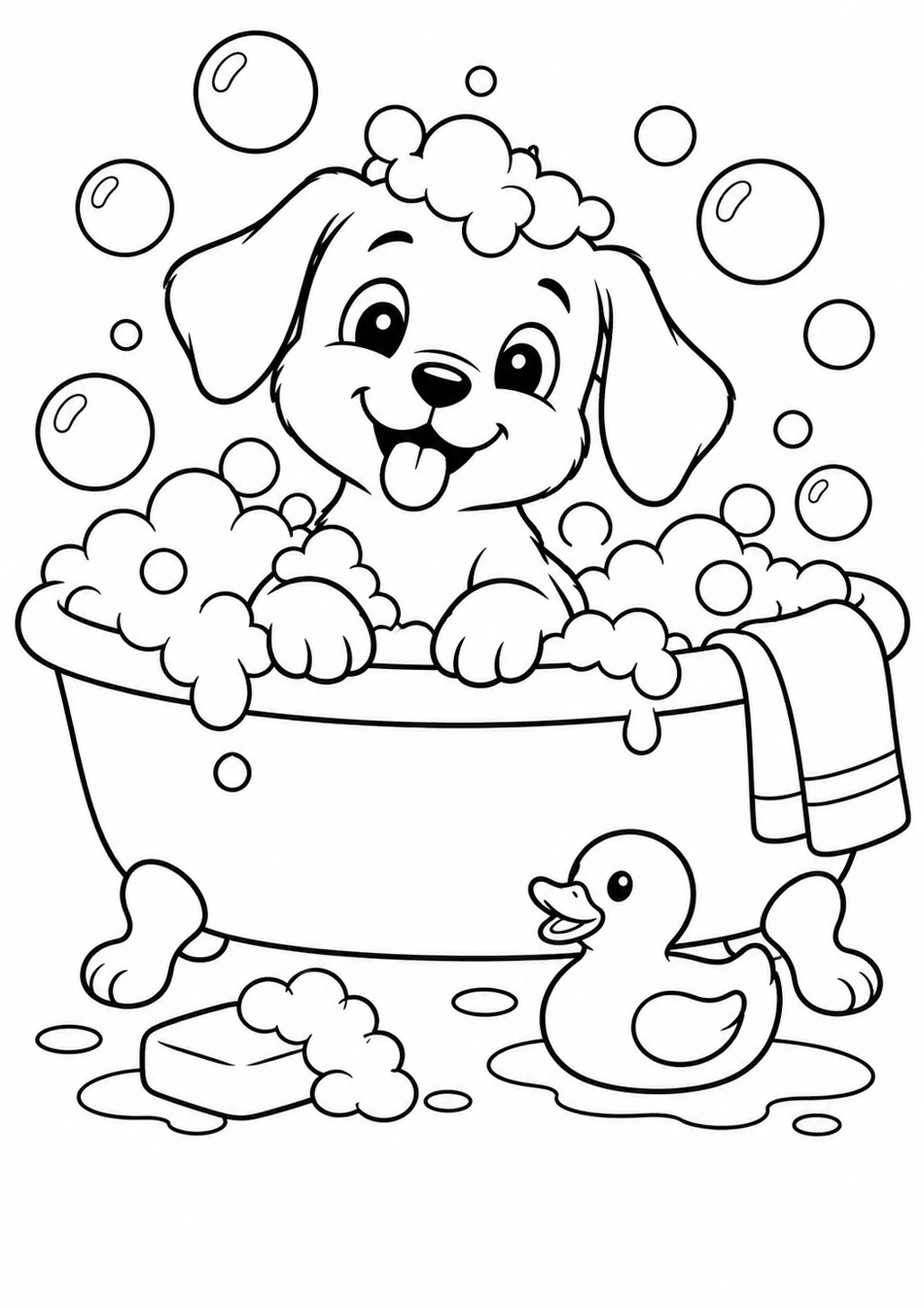 Le chien au bain